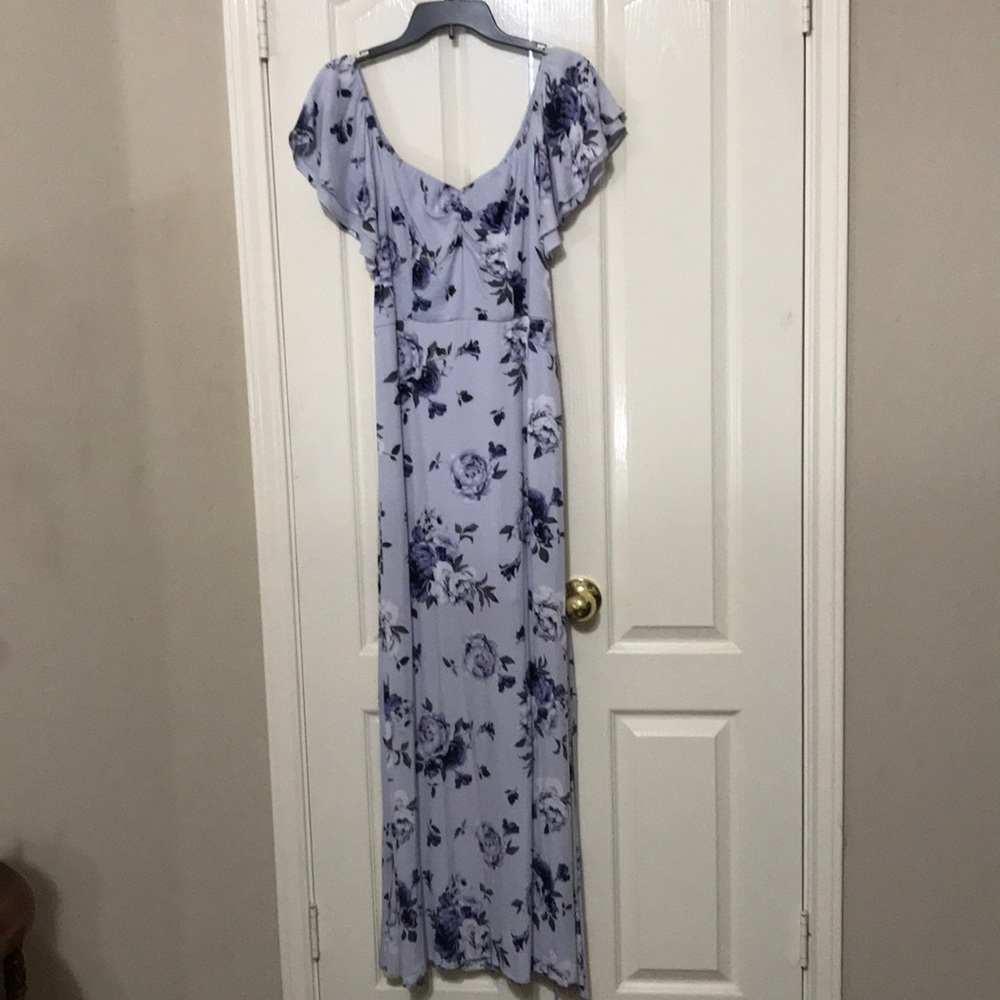 Three Pink Hearts Floral Print Maxi Dress L NEW